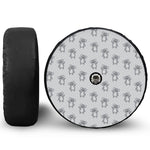 Grey Koala Pattern Print Tire Cover With Camera Hole