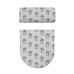 Grey Koala Pattern Print Toilet Lid And Tank Cover Set