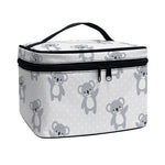 Grey Koala Pattern Print Travel Makeup Bag