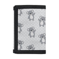 Grey Koala Pattern Print Trifold Wallet