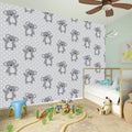 Grey Koala Pattern Print Wall Sticker