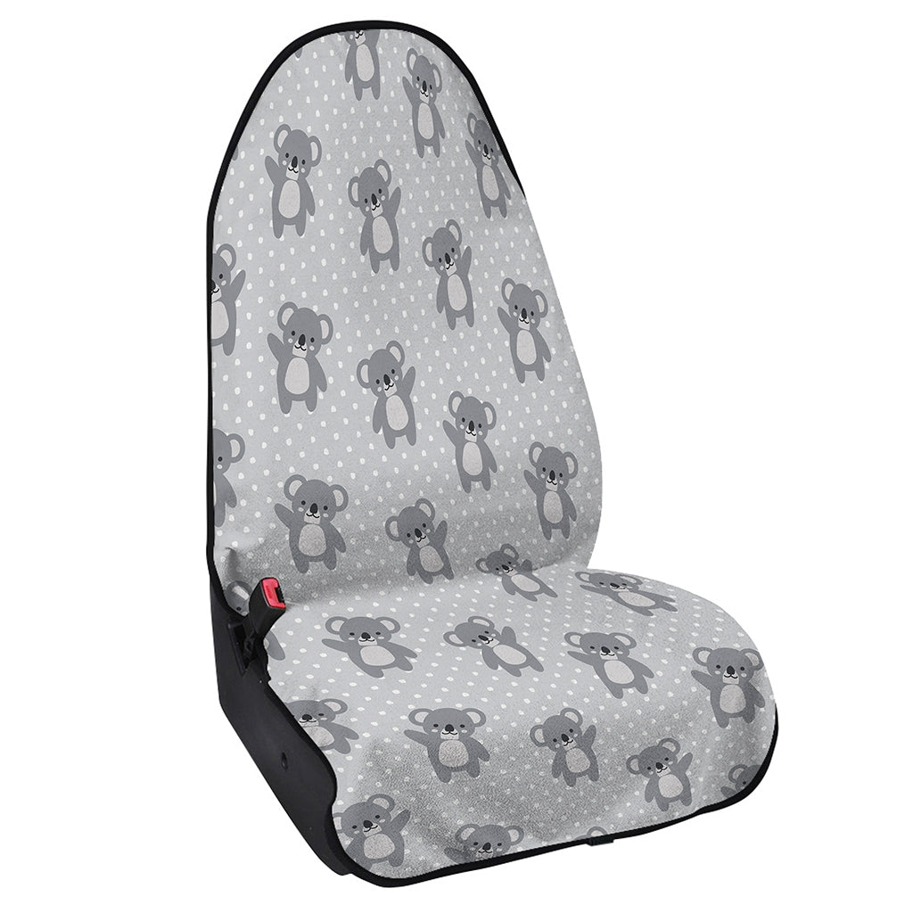 Grey Koala Pattern Print Waterproof Car Seat Cover