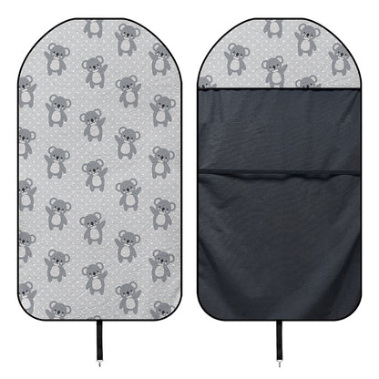Grey Koala Pattern Print Waterproof Car Seat Cover