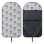 Grey Koala Pattern Print Waterproof Car Seat Cover