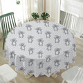 Grey Koala Pattern Print Waterproof Round Tablecloth