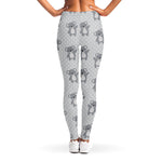 Grey Koala Pattern Print Women's Leggings