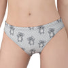 Grey Koala Pattern Print Women's Panties