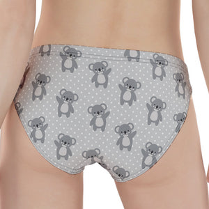 Grey Koala Pattern Print Women's Panties