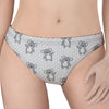 Grey Koala Pattern Print Women's Thong