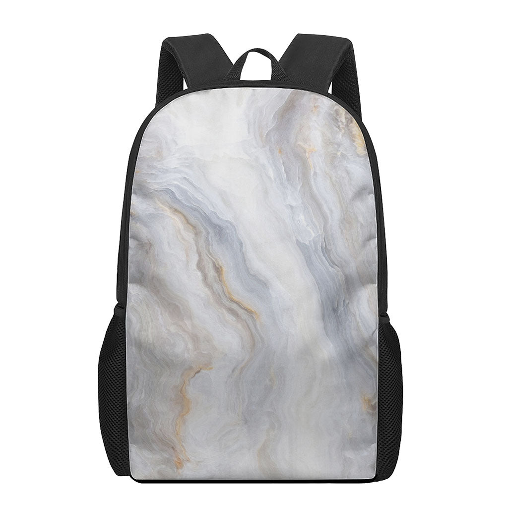 Grey Marble Print 17 Inch Backpack