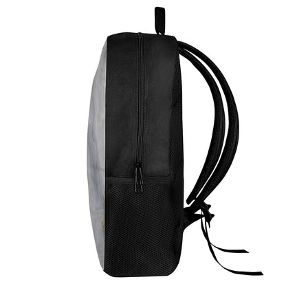 Grey Marble Print 17 Inch Backpack