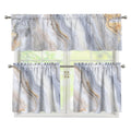 Grey Marble Print 3 Piece Kitchen Curtains
