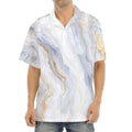 Grey Marble Print Aloha Shirt