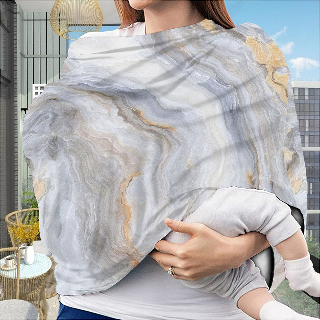 Grey Marble Print Baby Seat Cover