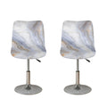 Grey Marble Print Bar Stool Covers