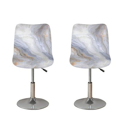 Grey Marble Print Bar Stool Covers