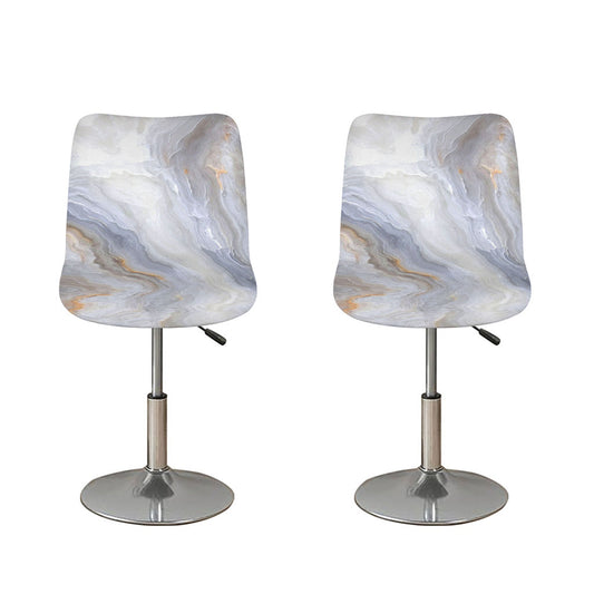 Grey Marble Print Bar Stool Covers