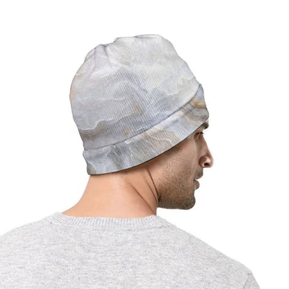 Grey Marble Print Beanie