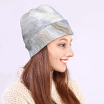 Grey Marble Print Beanie
