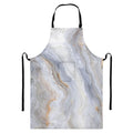 Grey Marble Print Bib Apron With Pocket