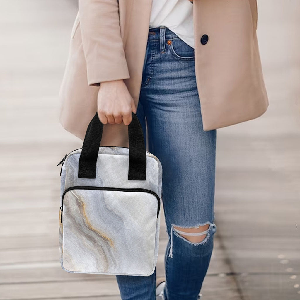 Grey Marble Print Bible Tote Bag