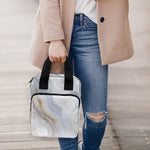 Grey Marble Print Bible Tote Bag