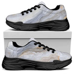 Grey Marble Print Black Chunky Shoes