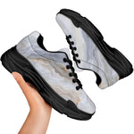 Grey Marble Print Black Chunky Shoes