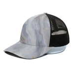 Grey Marble Print Black Mesh Trucker Cap
