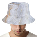 Grey Marble Print Bucket Hat