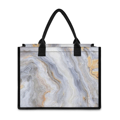 Grey Marble Print Canvas Tote Bag