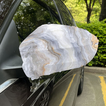 Grey Marble Print Car Side Mirror Covers