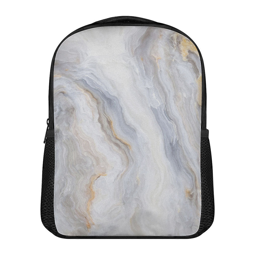 Grey Marble Print Casual Backpack