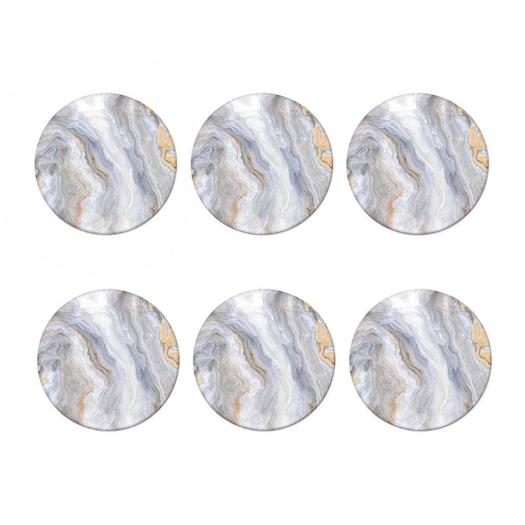 Grey Marble Print Coaster Set