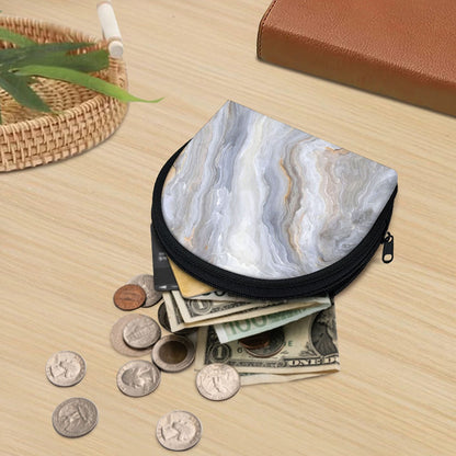 Grey Marble Print Coin Purse