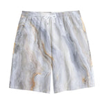 Grey Marble Print Cotton Shorts