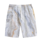 Grey Marble Print Cotton Shorts