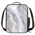 Grey Marble Print Crossbody Lunch Bag