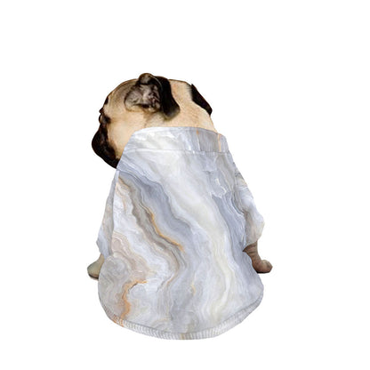 Grey Marble Print Dog Zip Up Jacket