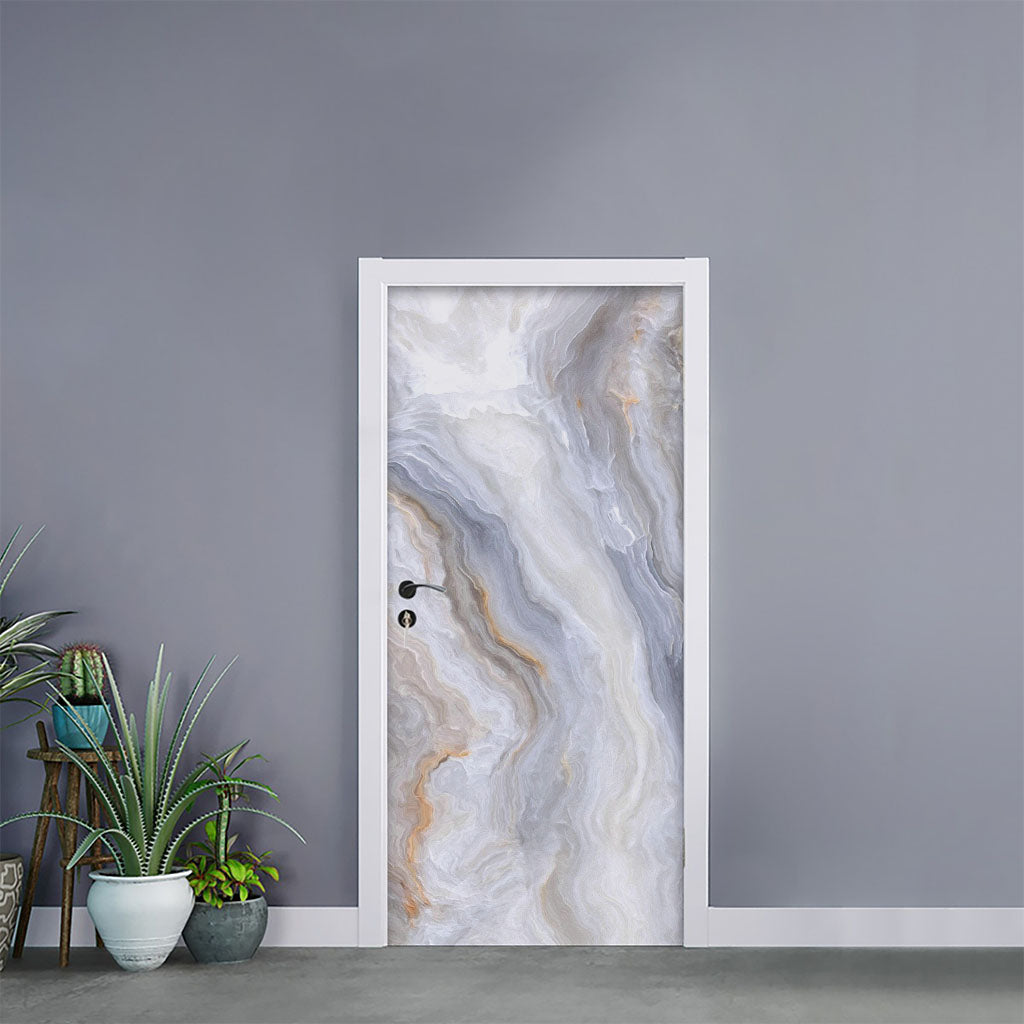Grey Marble Print Door Sticker