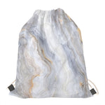Grey Marble Print Drawstring Bag