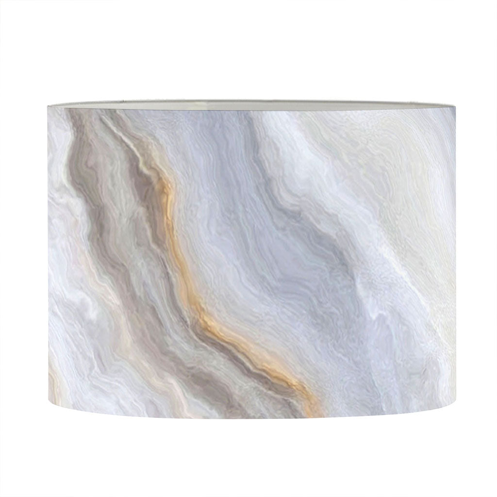 Grey Marble Print Drum Lamp Shade