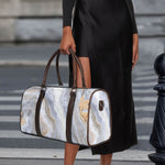 Grey Marble Print Duffle Bag