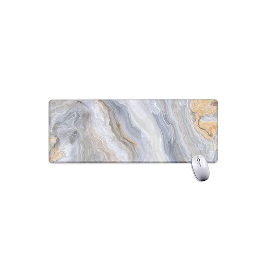 Grey Marble Print Extended Mouse Pad