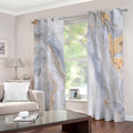 Grey Marble Print Extra Wide Grommet Curtains