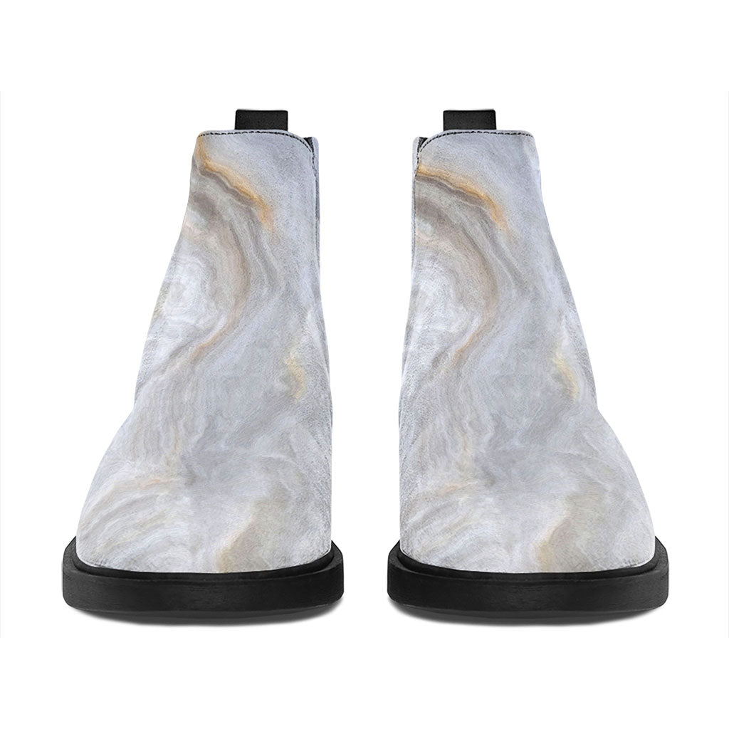 Grey Marble Print Flat Ankle Boots