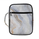 Grey Marble Print Front Pocket Bible Bag