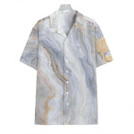 Grey Marble Print Hawaiian Shirt