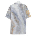 Grey Marble Print Hawaiian Shirt