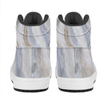 Grey Marble Print High Top Leather Sneakers